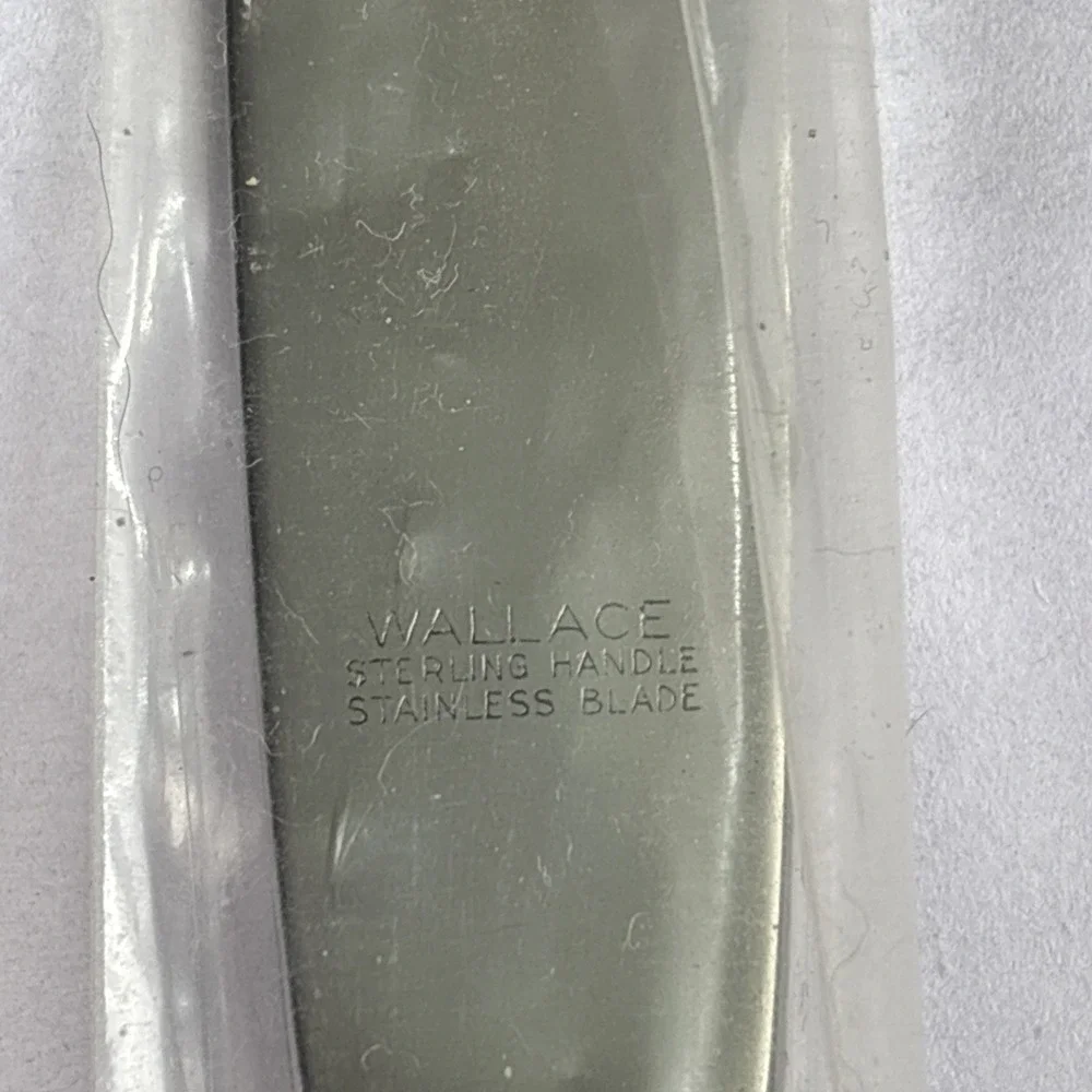 VTG Wallace‎ Lucerne Sterling Silver Knife Stainless Blade NOS Ornate Rococo MCM